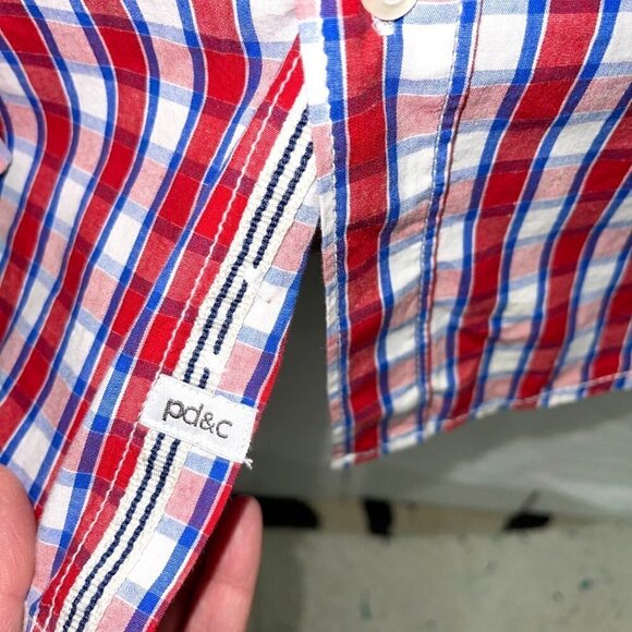 Paper Denim & Cloth Shirt Size XL Mens Plaid Cotton Button Up Long Sleeve Red - Picture 9 of 14